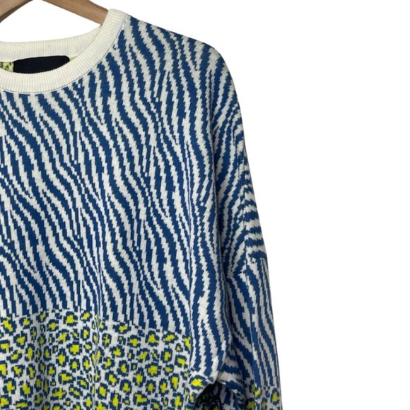 SPIRIT JERSEY | NWT Crew Neck Neon Leopard Print New York Sweater | Size XS & S - Picture 7 of 13